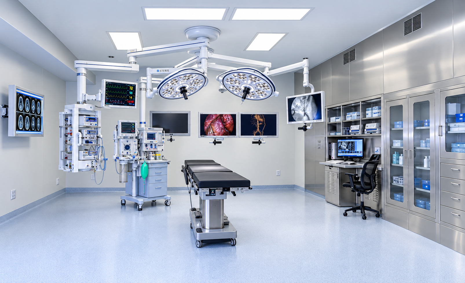Advanced modular operation theatre with surgical equipment and storage